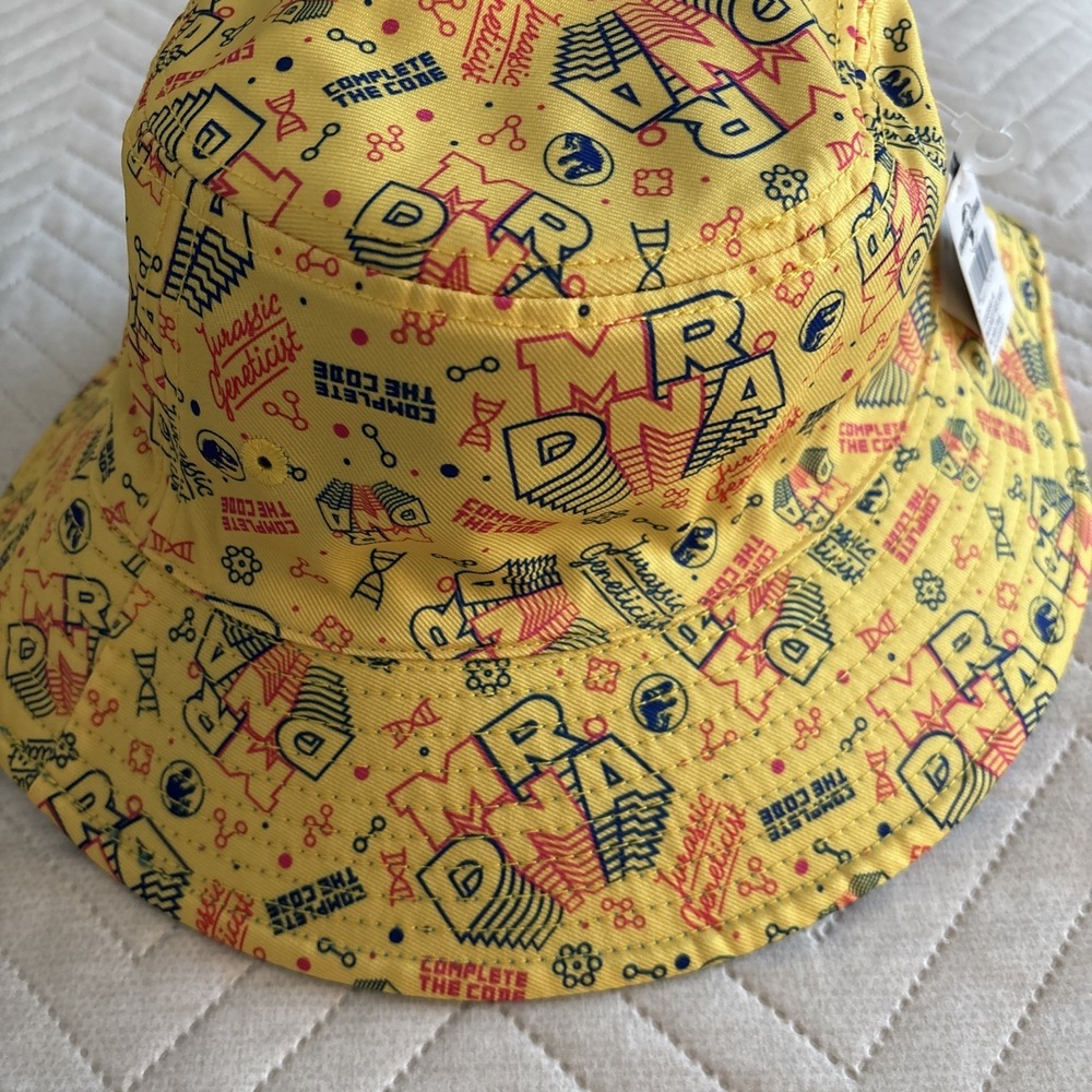 Universal Studios Jurassic World MR DNA Reversible Bucket Hat Embroidered Blue